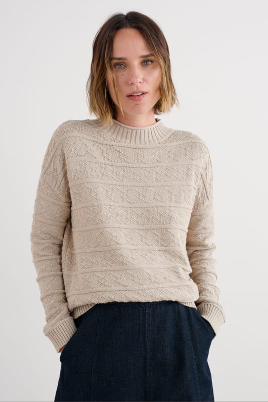 penkestle knitted jumper contains recycled cotton