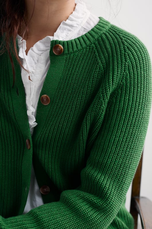 potters meadow organic cotton knitted cardigan