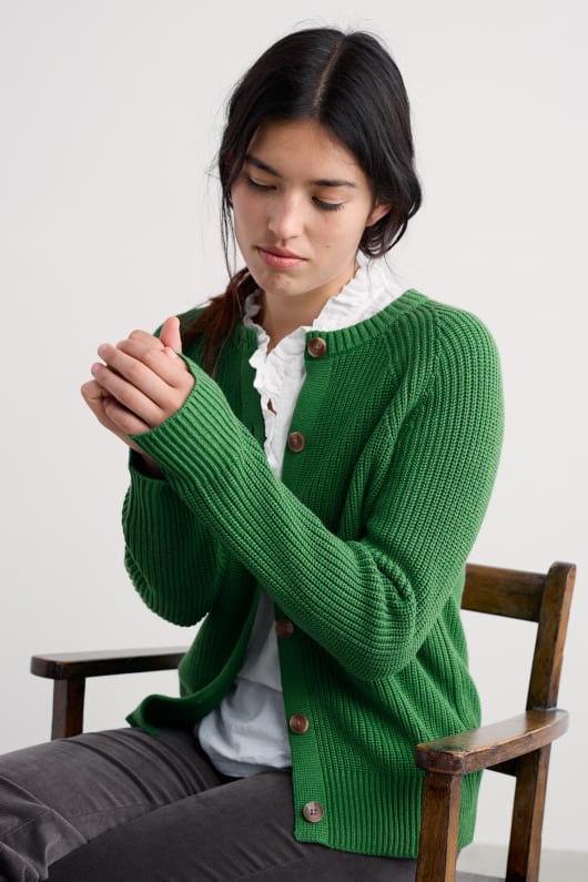 potters meadow organic cotton knitted cardigan