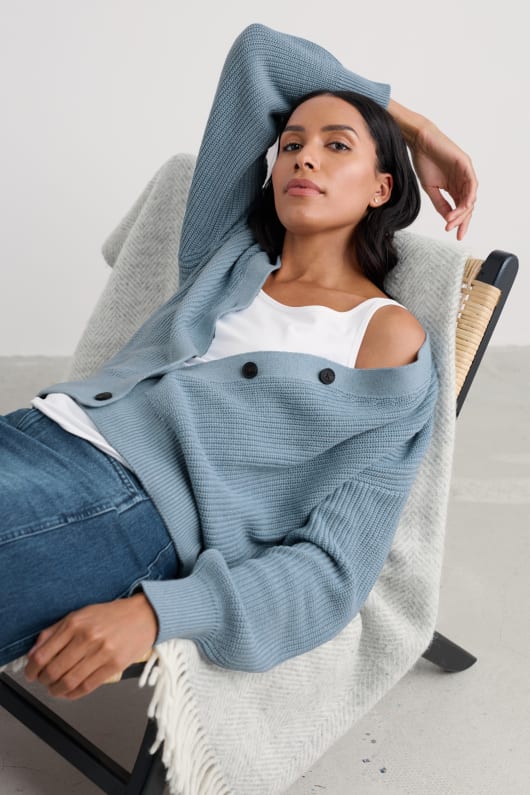 winding creek organic cotton knit cardigan