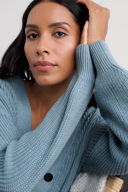 winding creek organic cotton knit cardigan